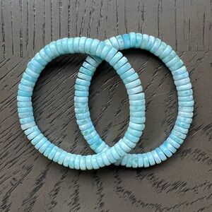 Larimar donut bracelet 7mm SIZE 6.5’ ((ONE)